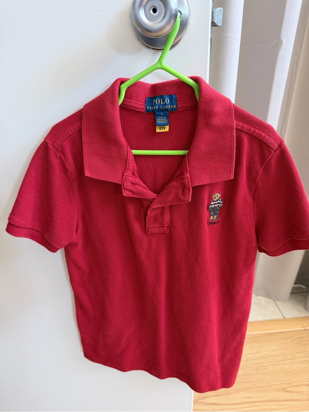 Polo by Ralph Lauren Boys Red Short-Sleeve Polo with Embroidered Bear